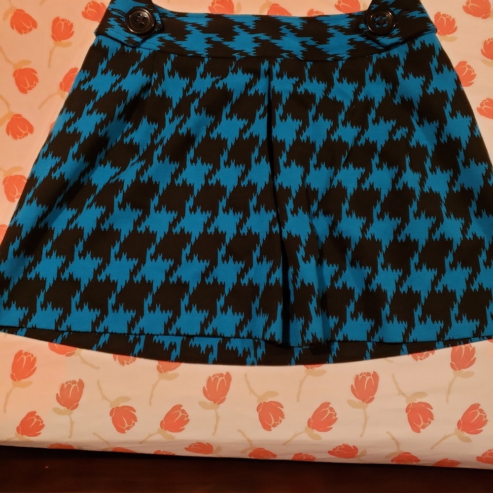 Express blue herringbone skirt